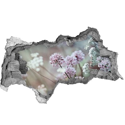 Samolepící díra na stěnu Květiny v betonové díře