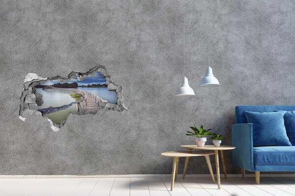 Nálepka fototapeta 3D výhled Most na vodě