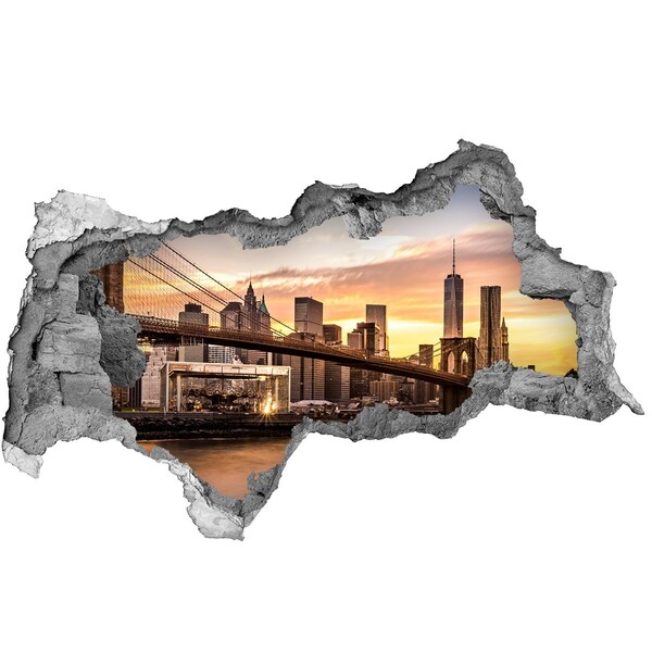 Fototapeta díra na zeď 3D Brooklynský most při západu slunce