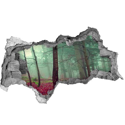 Samolepící díra nálepka Kouzelný les v mlze