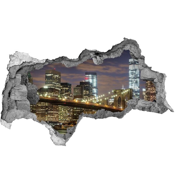 Fototapeta díra na zeď 3D Pohled na Brooklynský most v noci