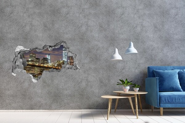 Fototapeta díra na zeď 3D Pohled na Brooklynský most v noci