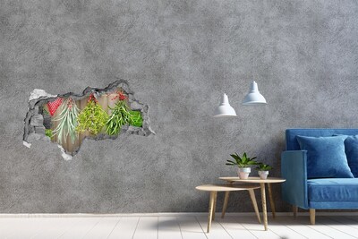 Nálepka 3D díra Bylinková zahrada v troskách