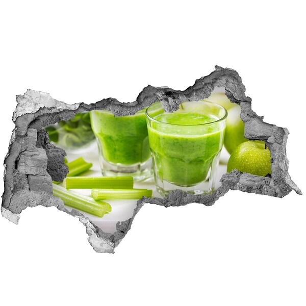 Nálepka díra na zeď beton Zelený zdravotní koktejl