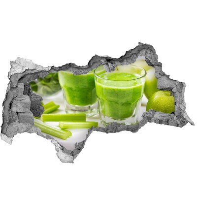 Nálepka díra na zeď beton Zelený zdravotní koktejl