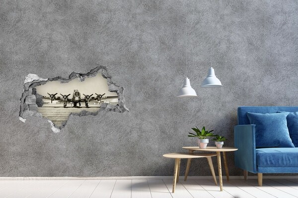 Foto fotografie díra na zeď Staré letadlo na letištní ploše