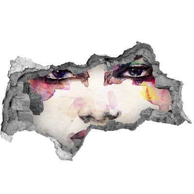 Díra 3D fototapeta na stěnu Tvář v rozbořené zdi