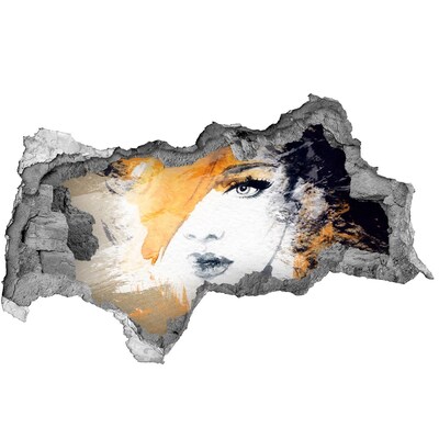 Díra 3D fototapeta nálepka Portrét ve zlatých odstínech