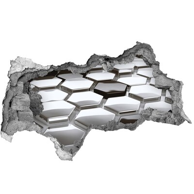 Díra 3D fototapeta nálepka Moderní šestiúhelníky v betonu