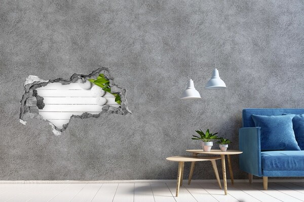 Samolepící díra na stěnu nálepka Zelená oáza v betonu