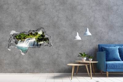 Nálepka fototapeta 3D výhled Vodopád uprostřed zeleně