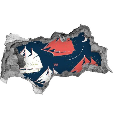 Fototapeta díra na zeď Lodě na moři