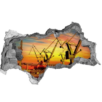 Fototapeta díra na zeď 3D Západ slunce nad přístavem