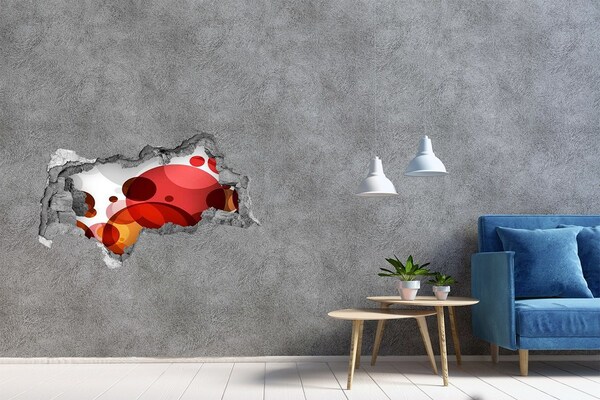 Díra 3D fototapeta nálepka Barevné bubliny v díře ve zdi