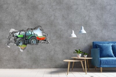 Foto fotografie díra na zeď Traktor na poli