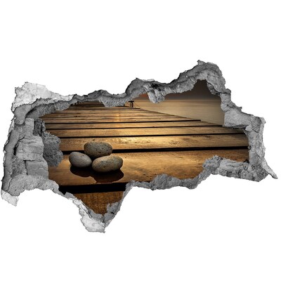 Nálepka fototapeta 3D výhled Západ slunce nad molem