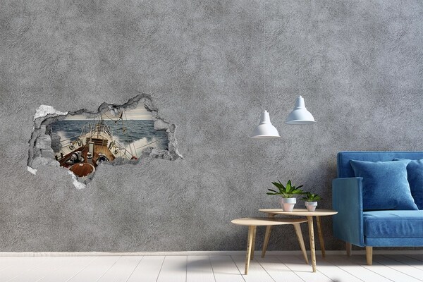 Foto fotografie díra na zeď Jachta na moři