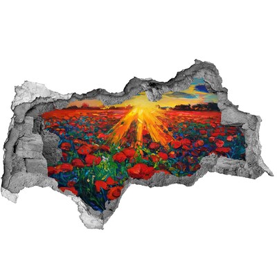 Samolepící díra nálepka Květinová louka na slunci