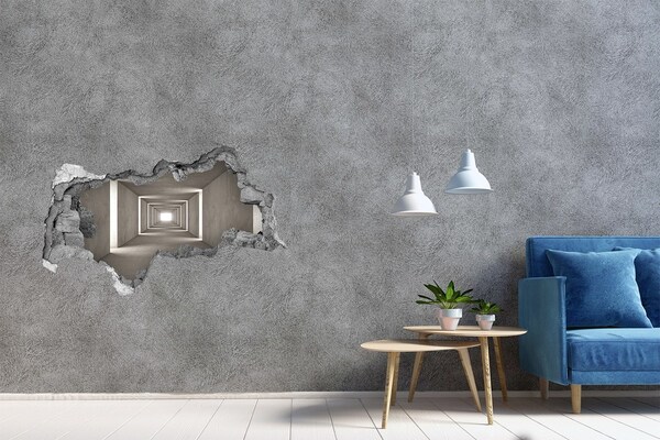 Díra 3D fototapeta nálepka Prázdná betonová chodba