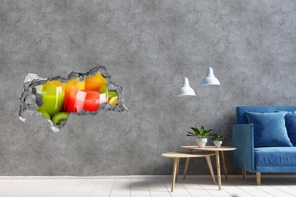 Nálepka díra na zeď beton Osvěžující koktejly v tropech