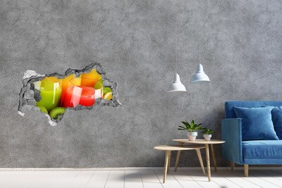 Nálepka díra na zeď beton Osvěžující koktejly v tropech