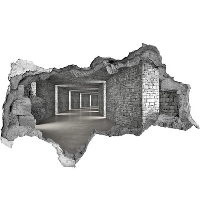 Díra 3D fototapeta nálepka Zničená zeď s výhledem na prázdný prostor