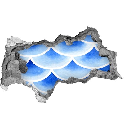 Fotoobraz díra na stěnu nálepka Vodní vlny v díře ve zdi