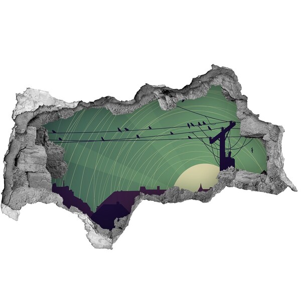 Díra 3D fototapeta nálepka Západ slunce ve městě