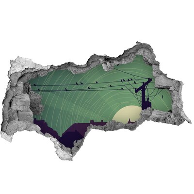 Díra 3D fototapeta nálepka Západ slunce ve městě