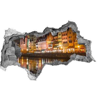 Fototapeta díra na zeď 3D Okouzlující přístav v noci