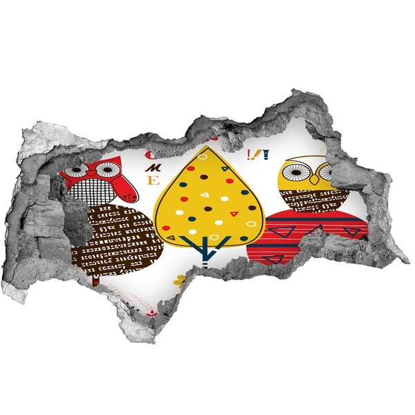 Samolepící nálepka na zeď Barevné stromy v díře ve zdi