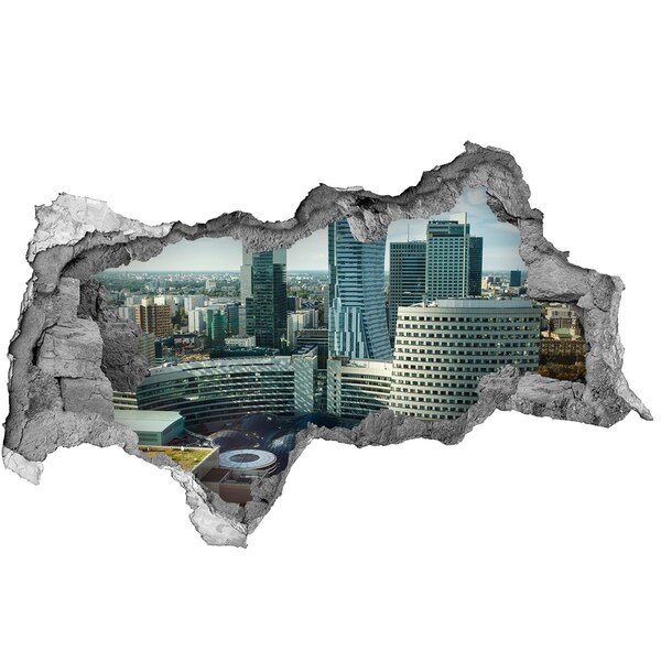 Fototapeta díra na zeď 3D Pohled na moderní město