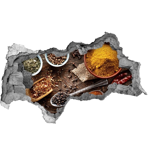 Nálepka 3D díra beton Kuchyňské koření