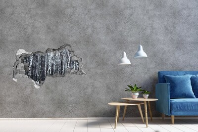 Nálepka fototapeta 3D výhled Zimní březový les