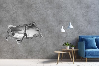 Fototapeta díra na zeď 3D Eiffelova věž v monochromatickém stylu