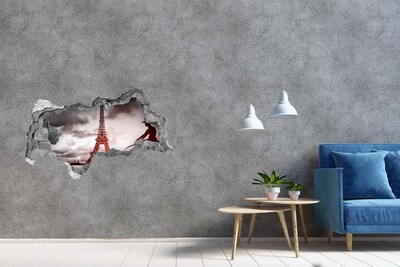 Fototapeta díra na zeď 3D Eiffelova věž v Paříži