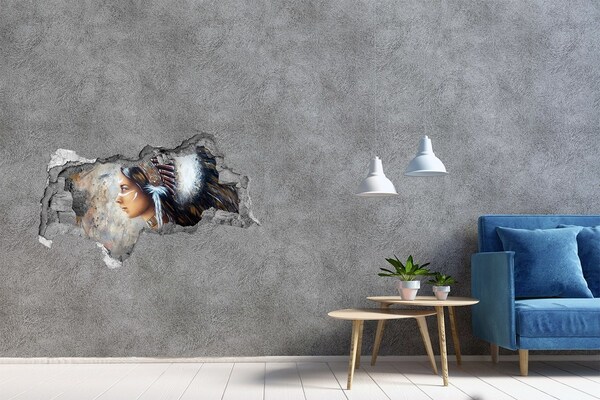 Díra 3D fototapeta nálepka Portrét indické bojovnice