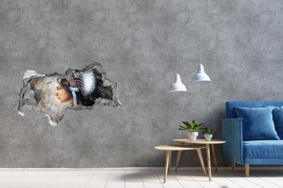 Díra 3D fototapeta nálepka Portrét indické bojovnice