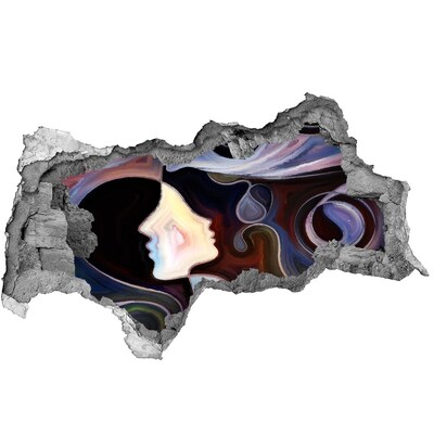 Díra 3D fototapeta na stěnu Tváře v chaosu barev