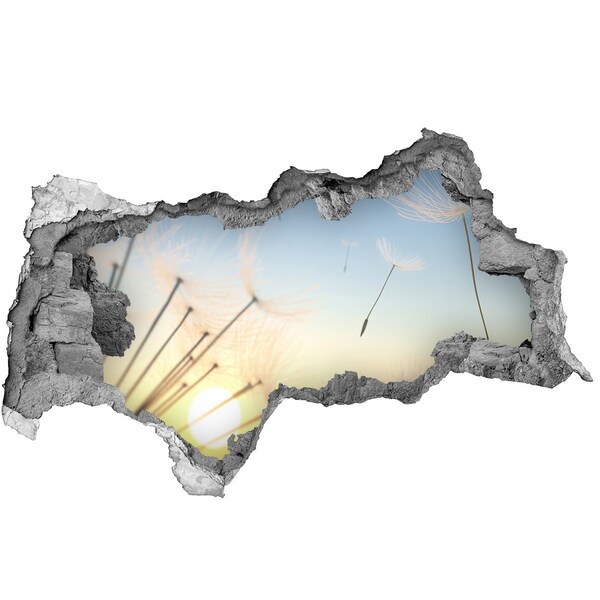 Samolepící díra nálepka Květinová krajina při východu slunce