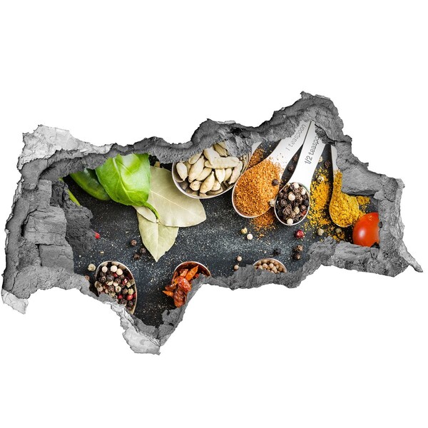 Samolepící nálepka Kuchyňské koření v díře ve zdi