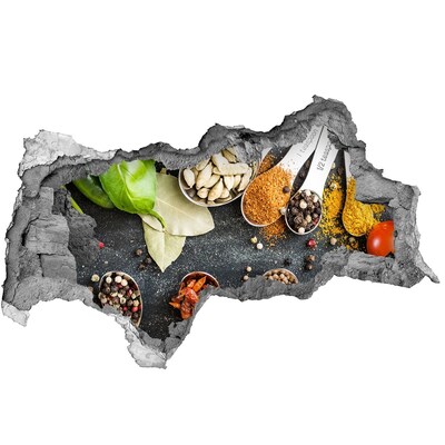 Samolepící nálepka Kuchyňské koření v díře ve zdi