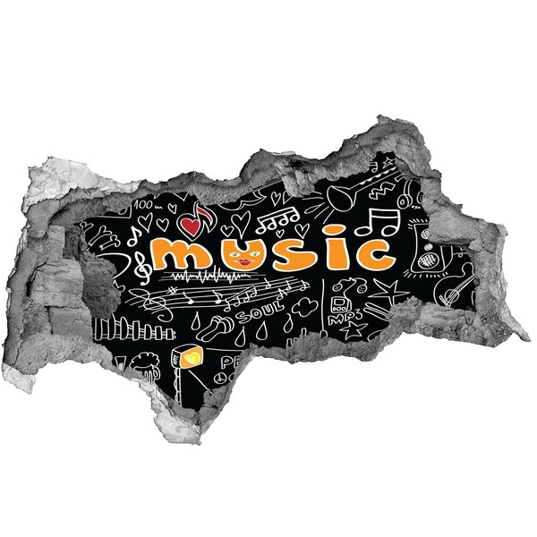 Fotoobraz díra na stěnu Hudební svět za zdí