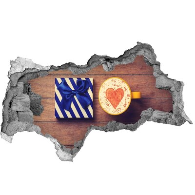 Samolepící nálepka beton Dárek ke kávě se srdíčkem