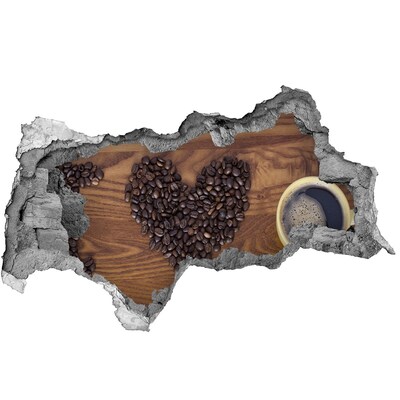 Fototapeta díra na zeď Káva a srdce z fazolí