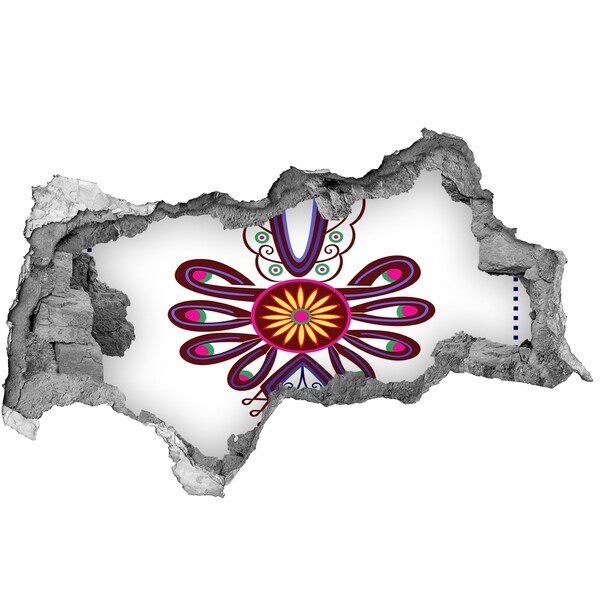 Díra 3D fototapeta na stěnu Barevný etnický vzor