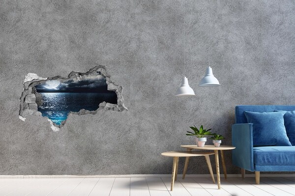 Foto fotografie díra na zeď Noční pohled na moře