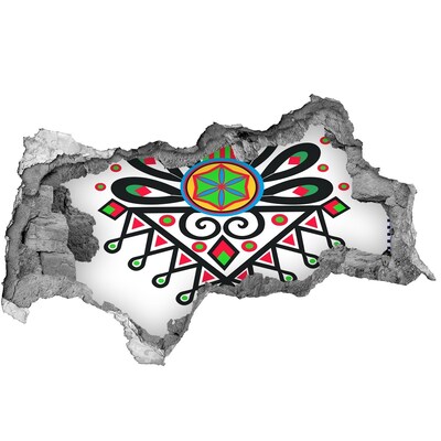 Díra 3D fototapeta na stěnu Barevný lidový vzor