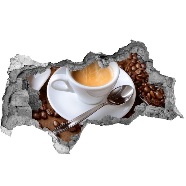 Nálepka díra na zeď Káva v industriálním stylu