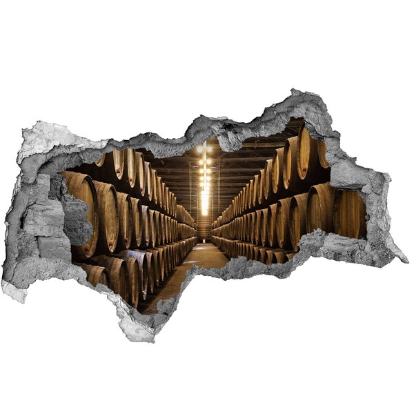 Fototapeta díra na zeď 3D Interiér vinařství se sudy